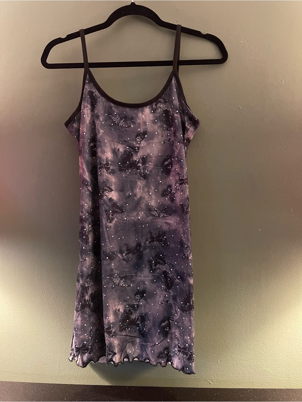 Purple Tie-Dye Slip Night wear with Star Print